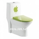 BỒN CẦU LIỀN KHỐI IN QUẢ TÁO XANH LÁ MÃ SỐ YWWY-8969